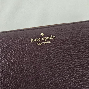 Kate Spade Burgundy Pebbled Leather Zip Around Wallet
