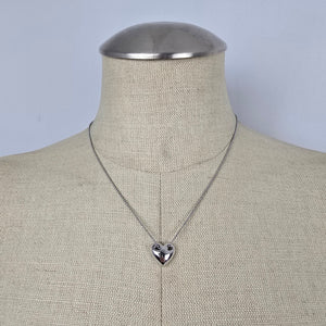 Vintage 18KGP Heart Pendant Necklace Signed PL Gold Tone Minimalist Dainty Chain