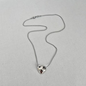 Vintage 18KGP Heart Pendant Necklace Signed PL Gold Tone Minimalist Dainty Chain