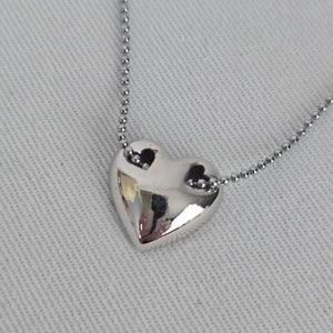 Vintage 18KGP Heart Pendant Necklace Signed PL Gold Tone Minimalist Dainty Chain
