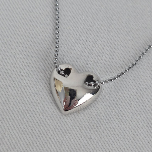 Vintage 18KGP Heart Pendant Necklace Signed PL Gold Tone Minimalist Dainty Chain