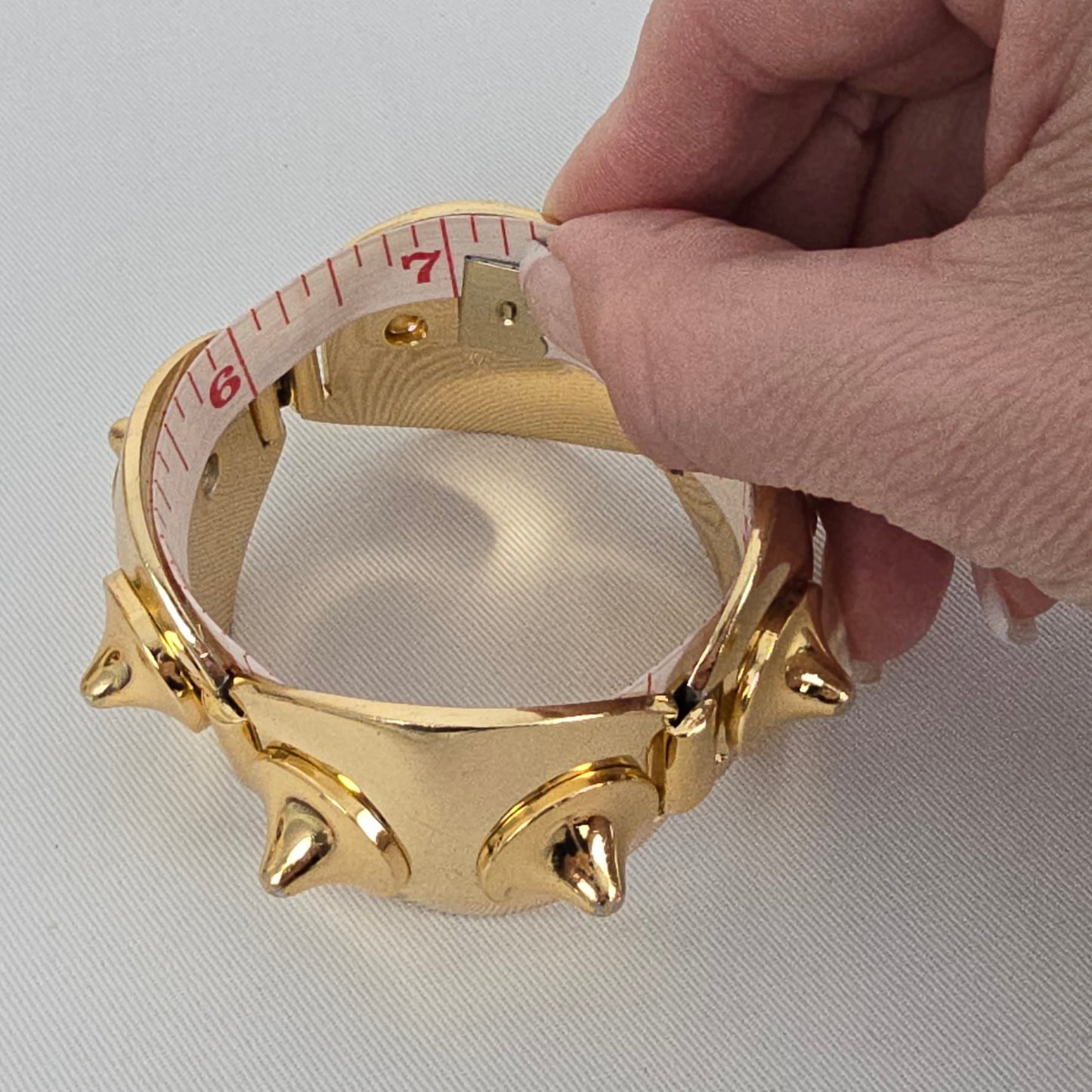 Vintage Gold Tone Statement Bracelet Signed Paris Chunky Hinged Cuff Bold