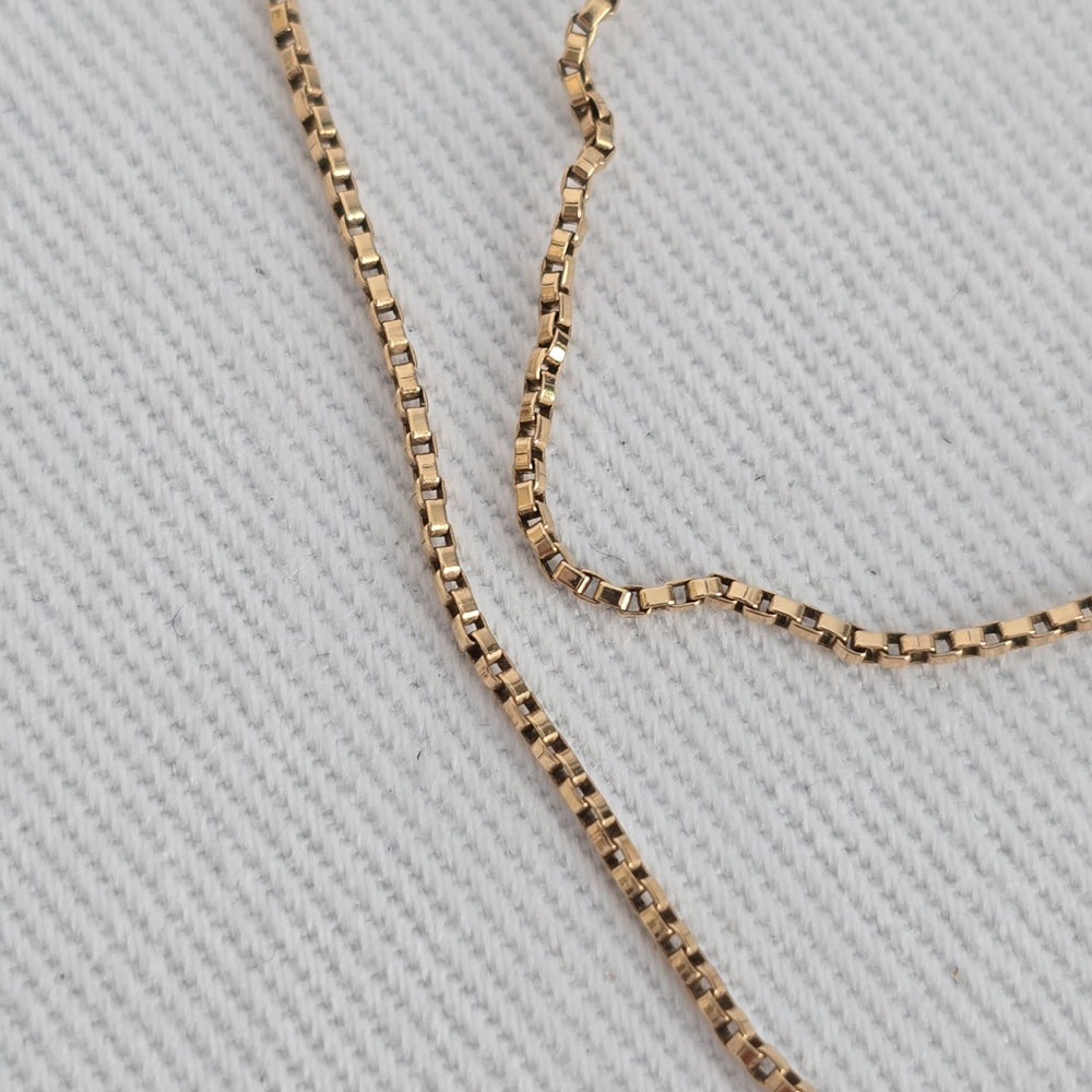 10K Gold Chain Necklace Box Chain Solid Yellow Gold Minimalist Layering Chain