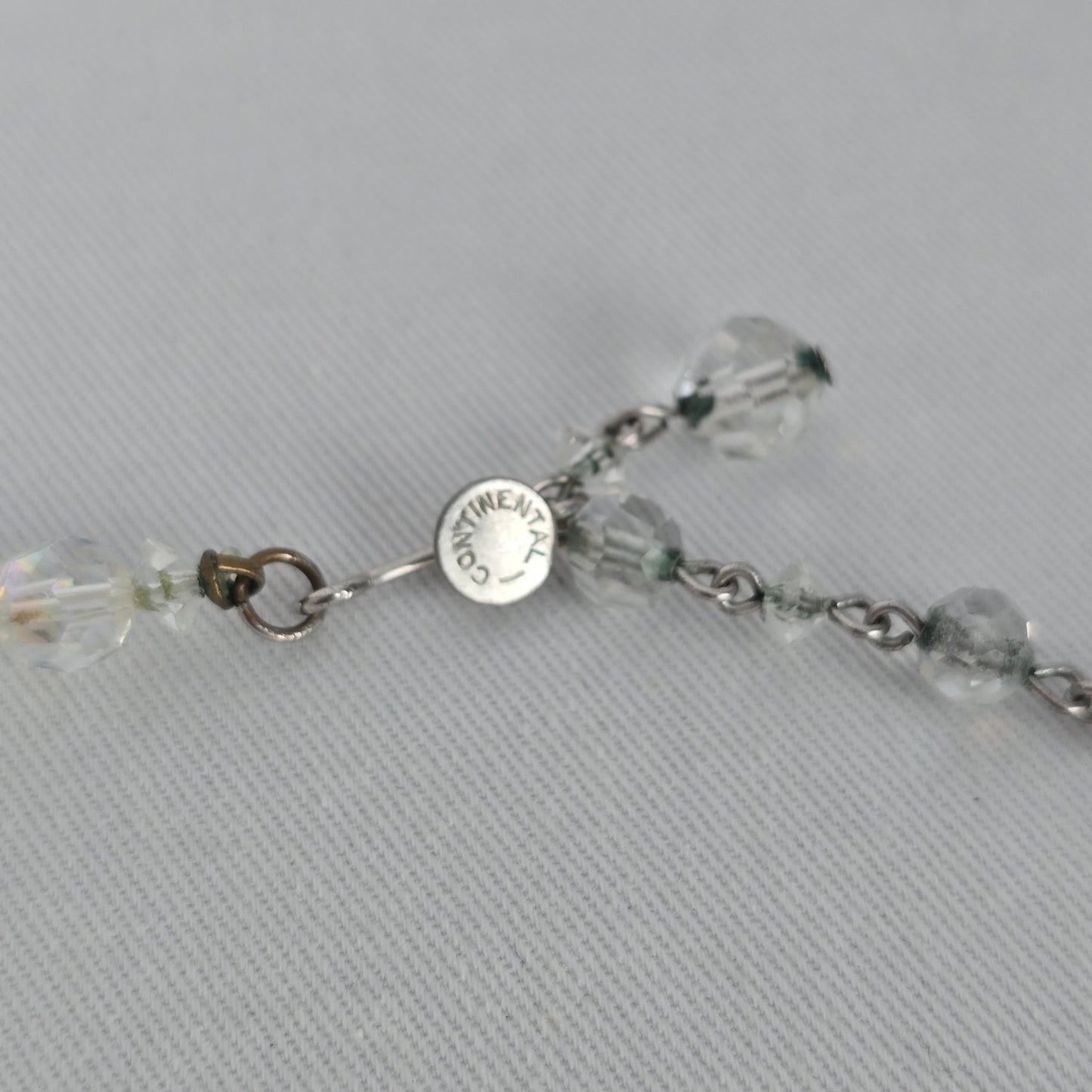 Vintage Continental Faceted AB Crystal Beaded Necklace Graduated Bridal Statement