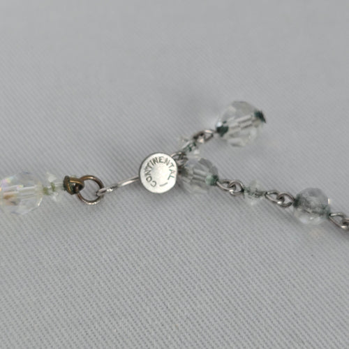 Vintage Continental Faceted AB Crystal Beaded Necklace Graduated Bridal Statement