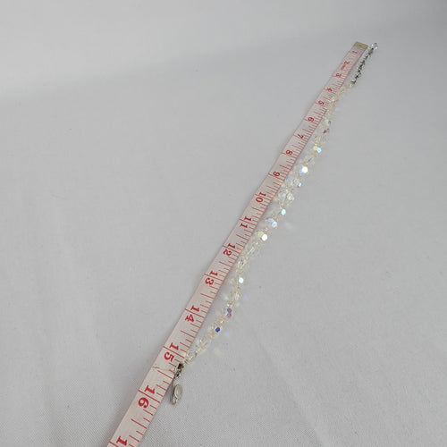 Vintage Continental Faceted AB Crystal Beaded Necklace Graduated Bridal Statement
