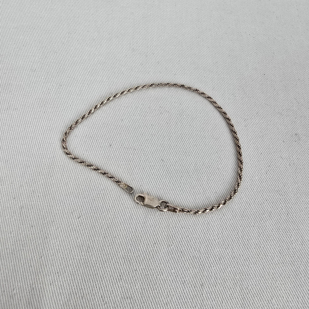 925 Sterling Silver Rope Chain Bracelet Classic Twist Link Minimalist