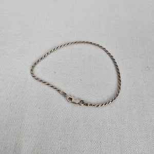 925 Sterling Silver Rope Chain Bracelet Classic Twist Link Minimalist