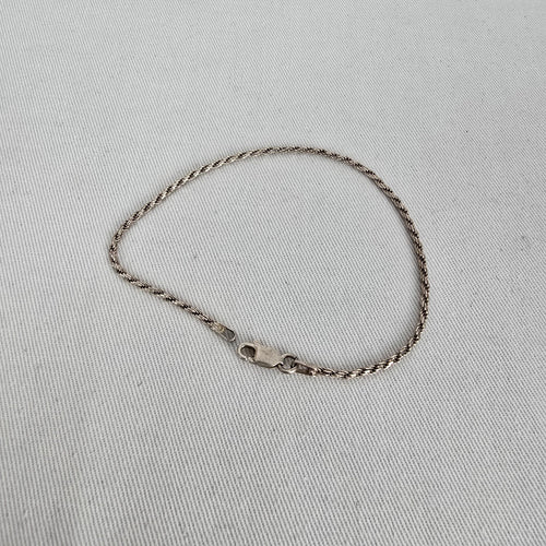 925 Sterling Silver Rope Chain Bracelet Classic Twist Link Minimalist