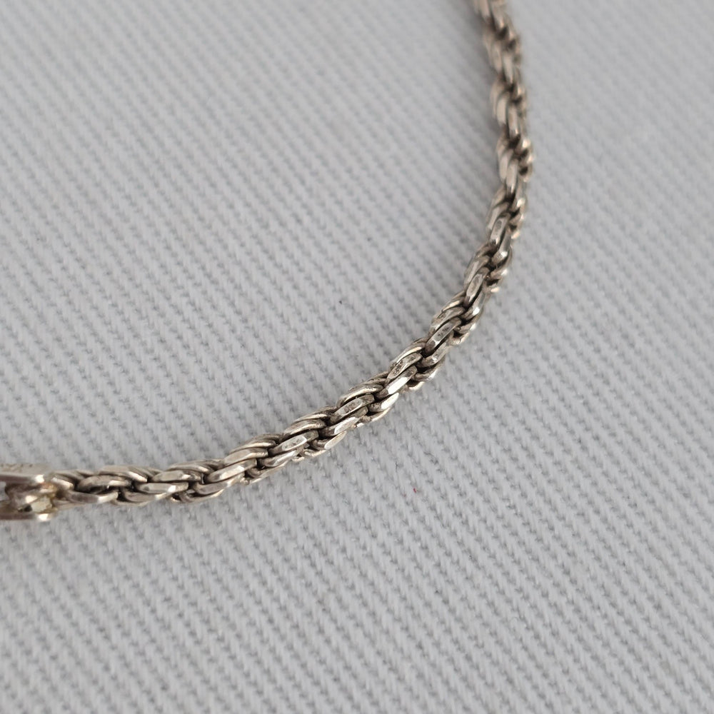 925 Sterling Silver Rope Chain Bracelet Classic Twist Link Minimalist
