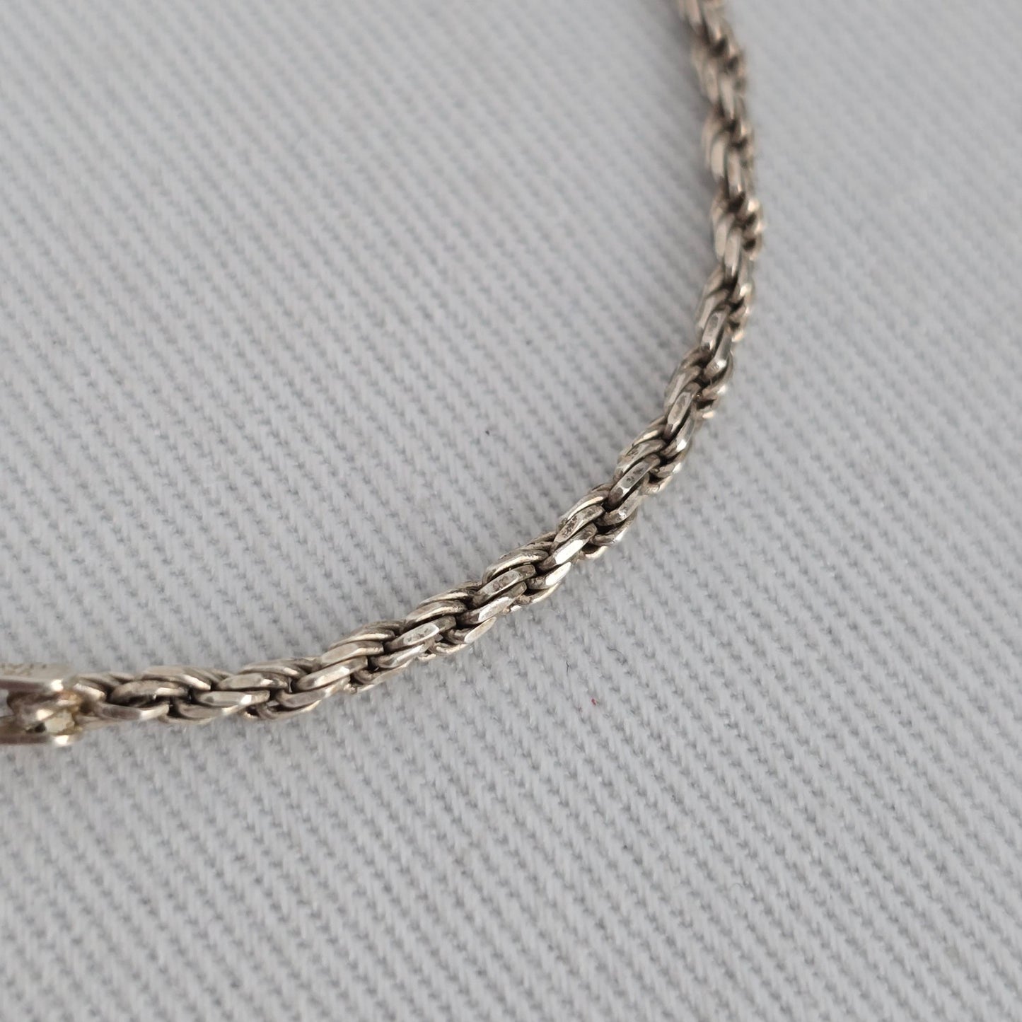 925 Sterling Silver Rope Chain Bracelet Classic Twist Link Minimalist