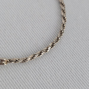 925 Sterling Silver Rope Chain Bracelet Classic Twist Link Minimalist