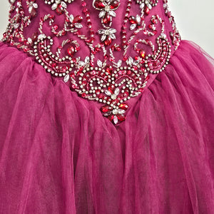 Bonny Bridal Burgundy Beaded Ball Gown Size 6