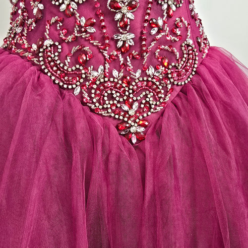 Bonny Bridal Burgundy Beaded Ball Gown Size 6