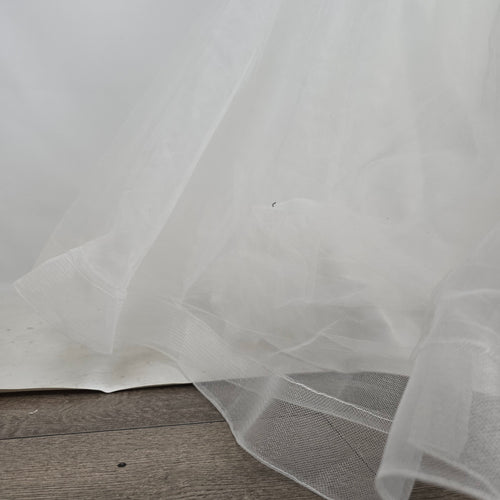 Lace Corset Wedding Dress Beaded Waist Tulle Skirt Size 12