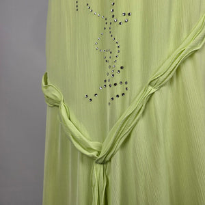 Ana Sousa Lime Green Asymmetrical Dress Size 8 With Scarf