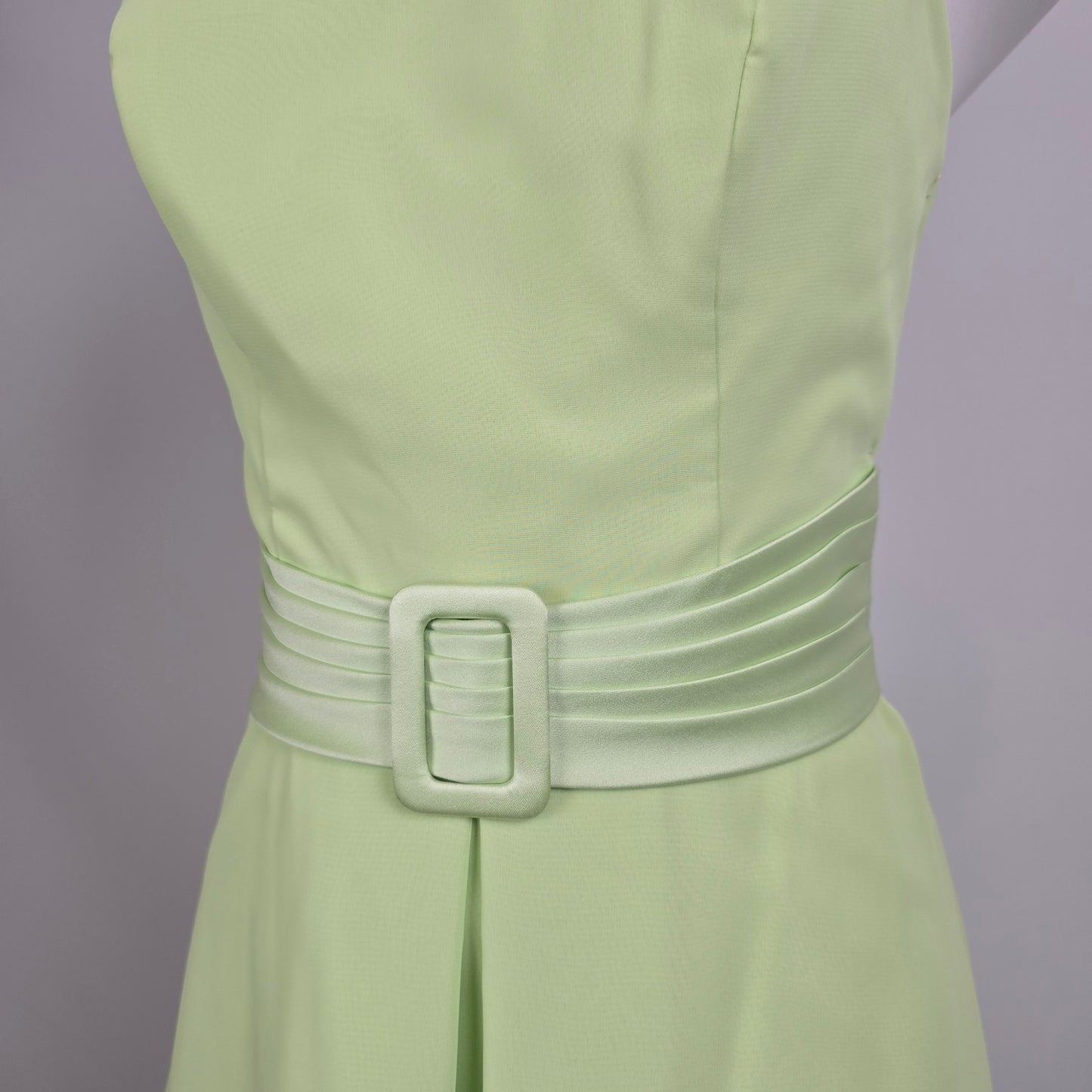 Alfred Angelo Strapless Pistachio Dress Belted Waist Midi Formal Size 8