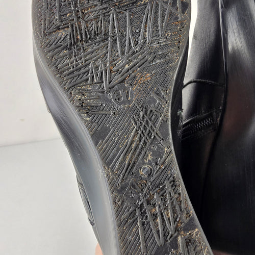 Naot Black Leather Wedge Boots Mid Calf Comfort Shoes Size 7