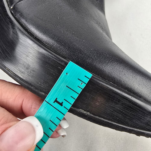 Naot Black Leather Wedge Boots Mid Calf Comfort Shoes Size 7