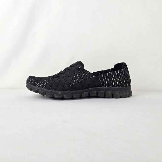 Skechers Woven Slip On Sneakers Size 8.5 Black Memory Foam