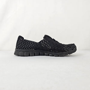 Skechers Woven Slip On Sneakers Size 8.5 Black Memory Foam