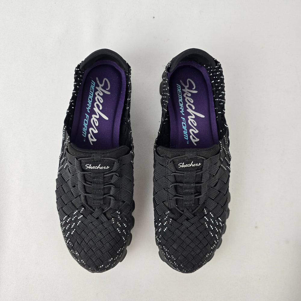 Skechers Woven Slip On Sneakers Size 8.5 Black Memory Foam