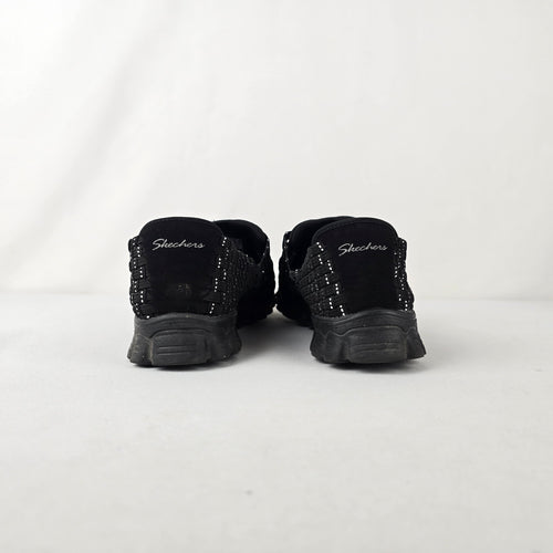 Skechers Woven Slip On Sneakers Size 8.5 Black Memory Foam