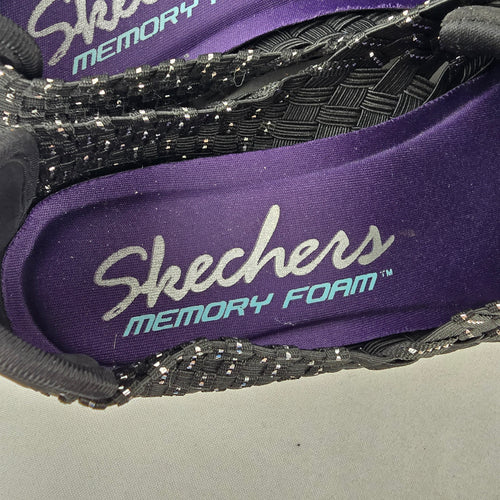 Skechers Woven Slip On Sneakers Size 8.5 Black Memory Foam