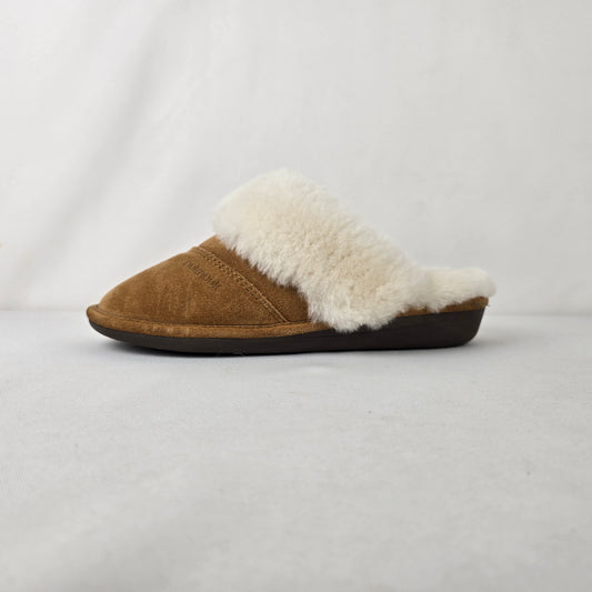 Nuknuuk Shearling Suede Slippers Size 10 Brown Cozy Mule