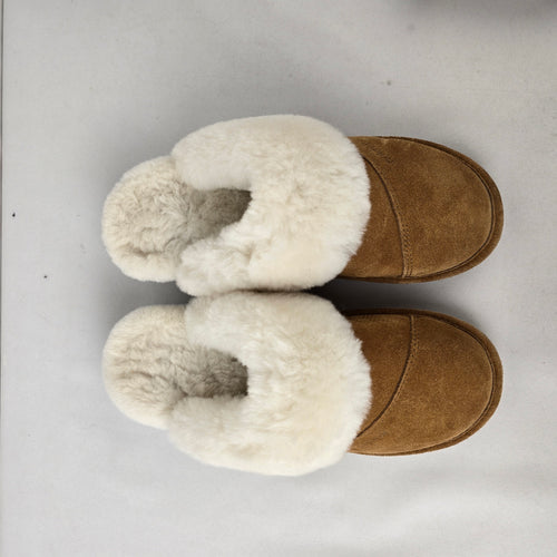 Nuknuuk Shearling Suede Slippers Size 10 Brown Cozy Mule
