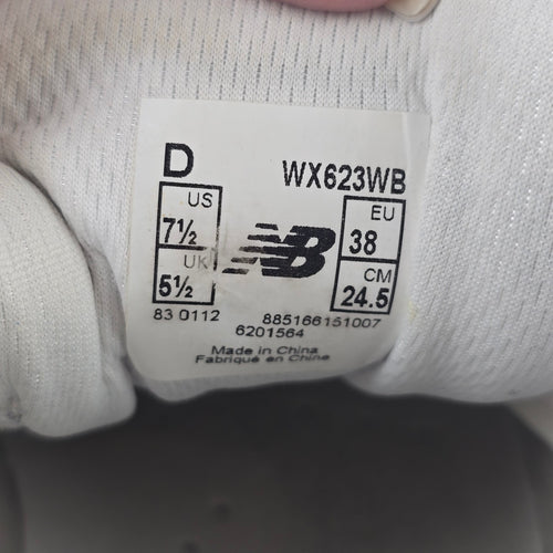 New Balance 623 Size 7.5 Wide White Training Shoes WX623WB