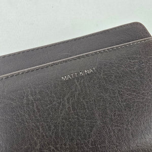 Matt & Nat Grey Zip Around Wallet Vegan Leather Card Holder