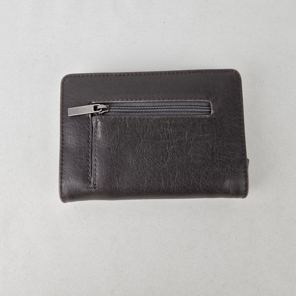 Matt & Nat Grey Zip Around Wallet Vegan Leather Card Holder