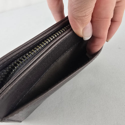 Matt & Nat Grey Zip Around Wallet Vegan Leather Card Holder