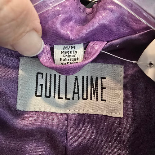 Guillaume Purple Leather Jacket Women’s M Genuine Leather Fitted Zip Statement Jacket