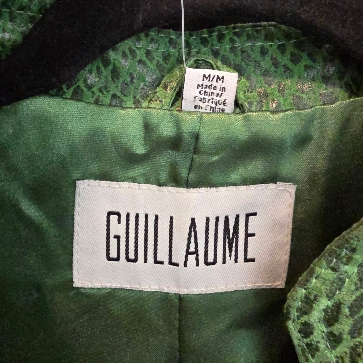 Guillaume Green Snakeskin Leather Jacket Size M Genuine Leather Statement Jacket