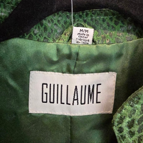 Guillaume Green Snakeskin Leather Jacket Size M Genuine Leather Statement Jacket