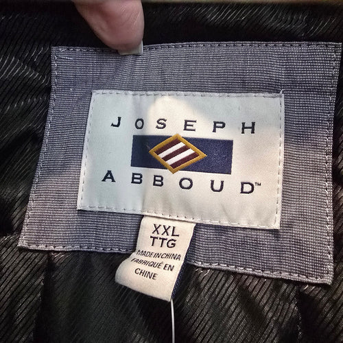 Joseph Abboud Black Car Coat XXL Lightweight Rain Coat Minimal Classic Jacket