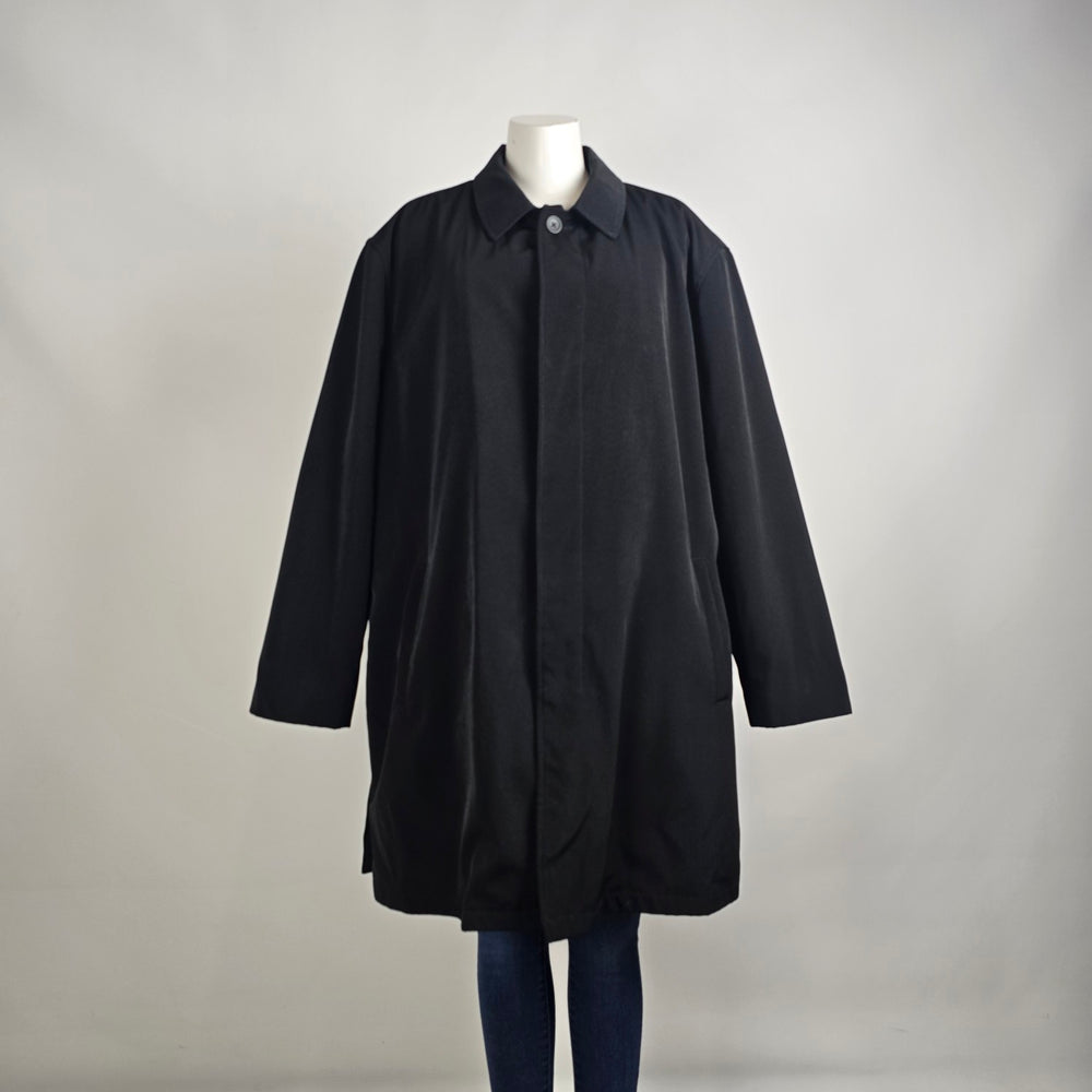 Joseph Abboud Black Car Coat XXL Lightweight Rain Coat Minimal Classic Jacket