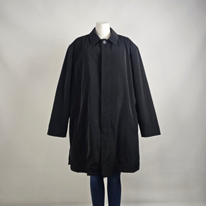 Joseph Abboud Black Car Coat XXL Lightweight Rain Coat Minimal Classic Jacket