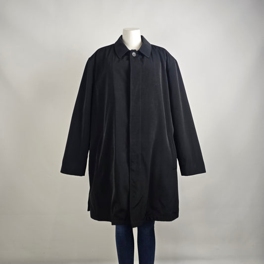 Joseph Abboud Black Car Coat XXL Lightweight Rain Coat Minimal Classic Jacket