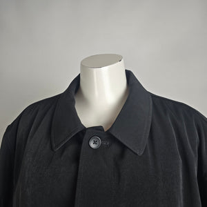 Joseph Abboud Black Car Coat XXL Lightweight Rain Coat Minimal Classic Jacket