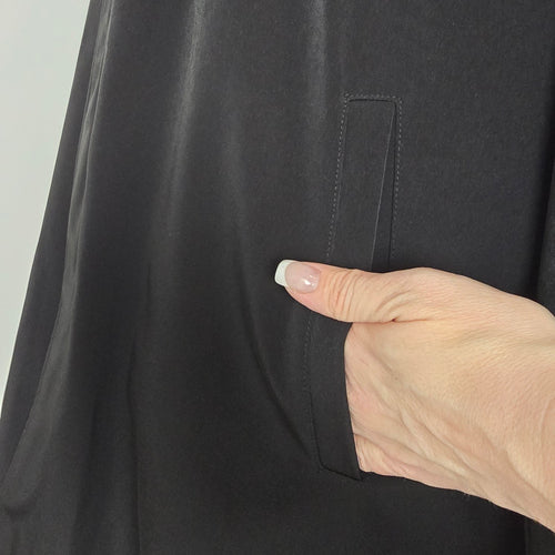 Joseph Abboud Black Car Coat XXL Lightweight Rain Coat Minimal Classic Jacket