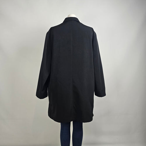 Joseph Abboud Black Car Coat XXL Lightweight Rain Coat Minimal Classic Jacket