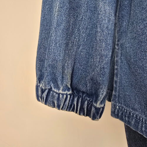 Vintage Passion-1 Denim Jacket Size L Tribal Embroidered Zip Front