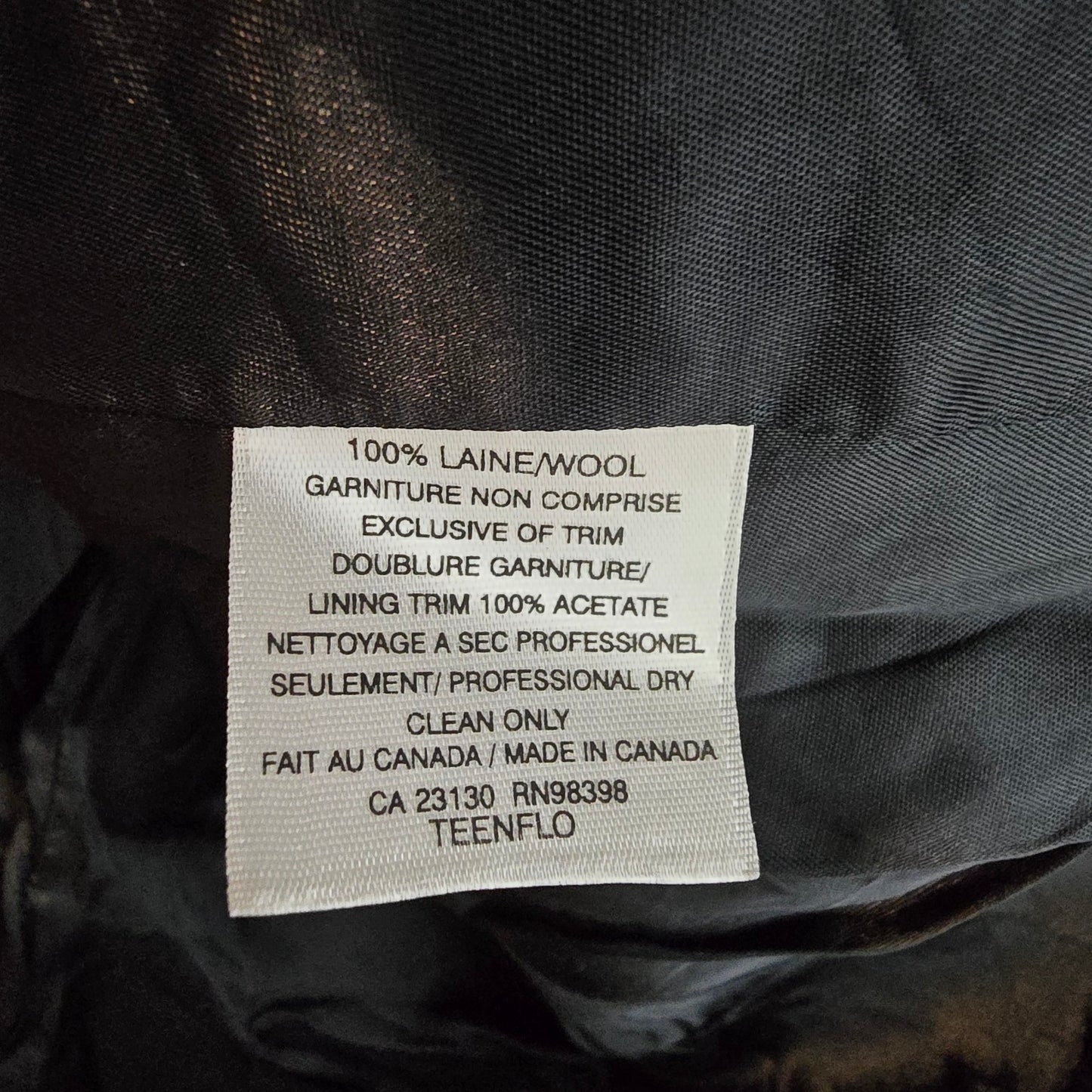 Teenflo 100% Wool Blazer Women’s 4 Made in Canada Tailored Jacket