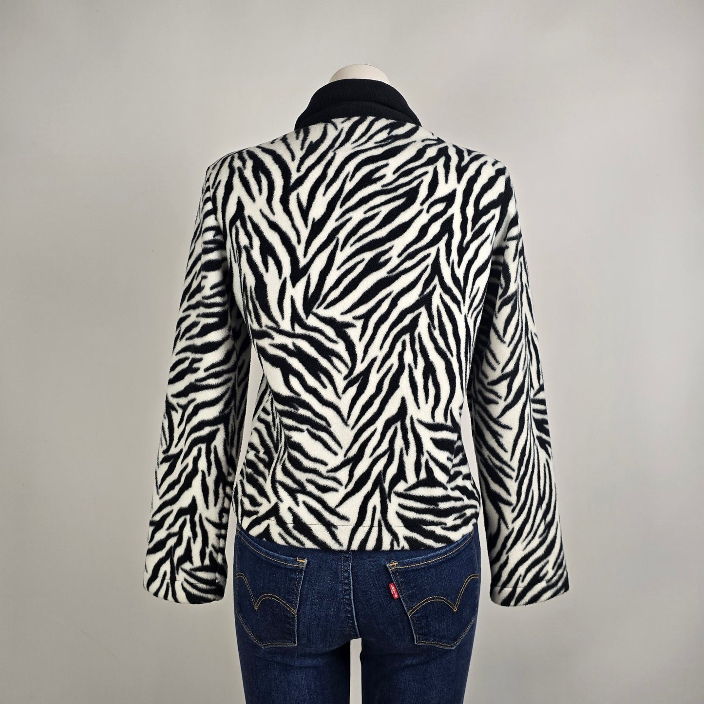 Vintage Mary Rose Zebra Print Fleece Jacket Made in Canada Size S