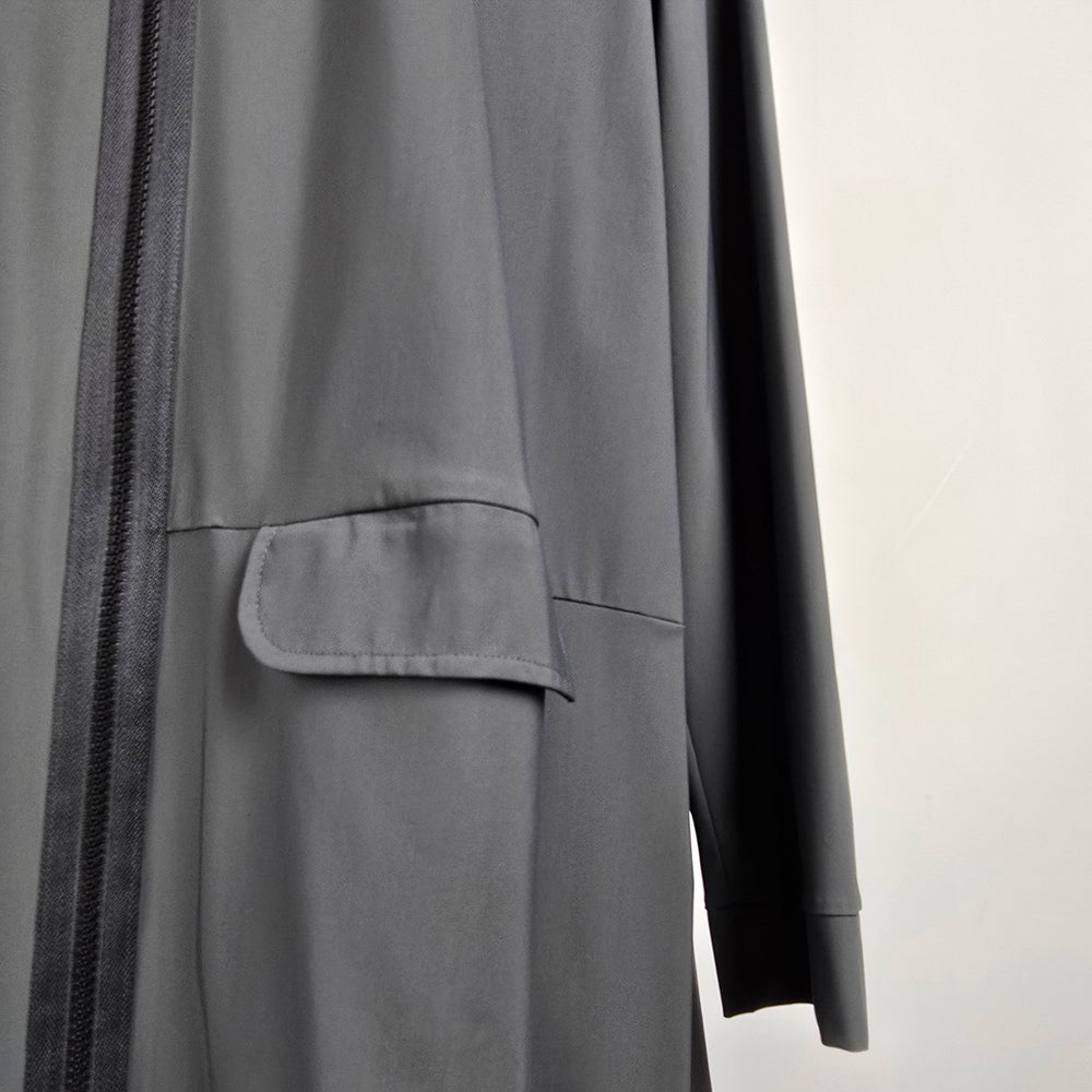 Toni T Grey Zip Jacket Longline Lightweight Coat Size XL Minimal Asymmetrical