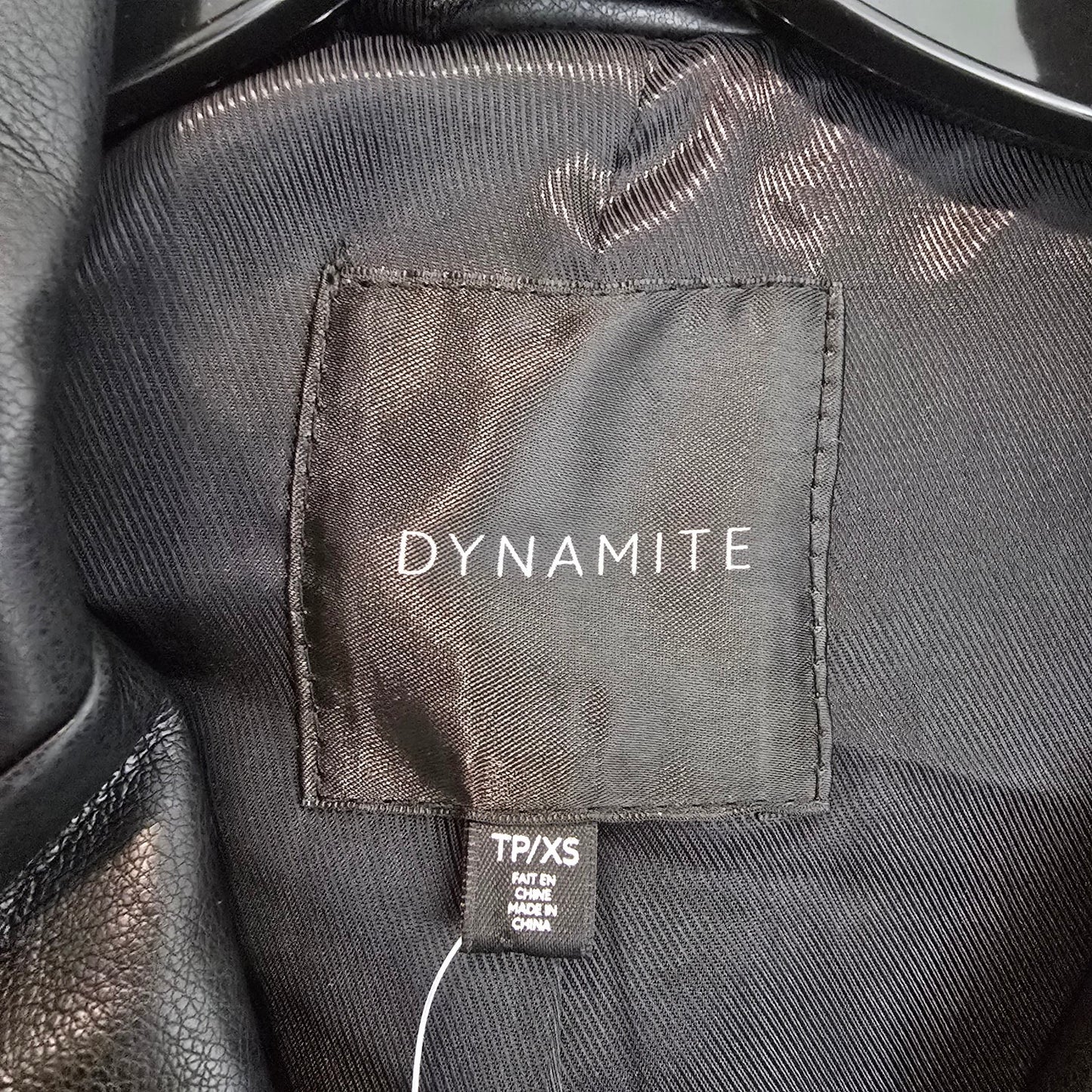 Dynamite Black Faux Leather Trench Coat Belted XS