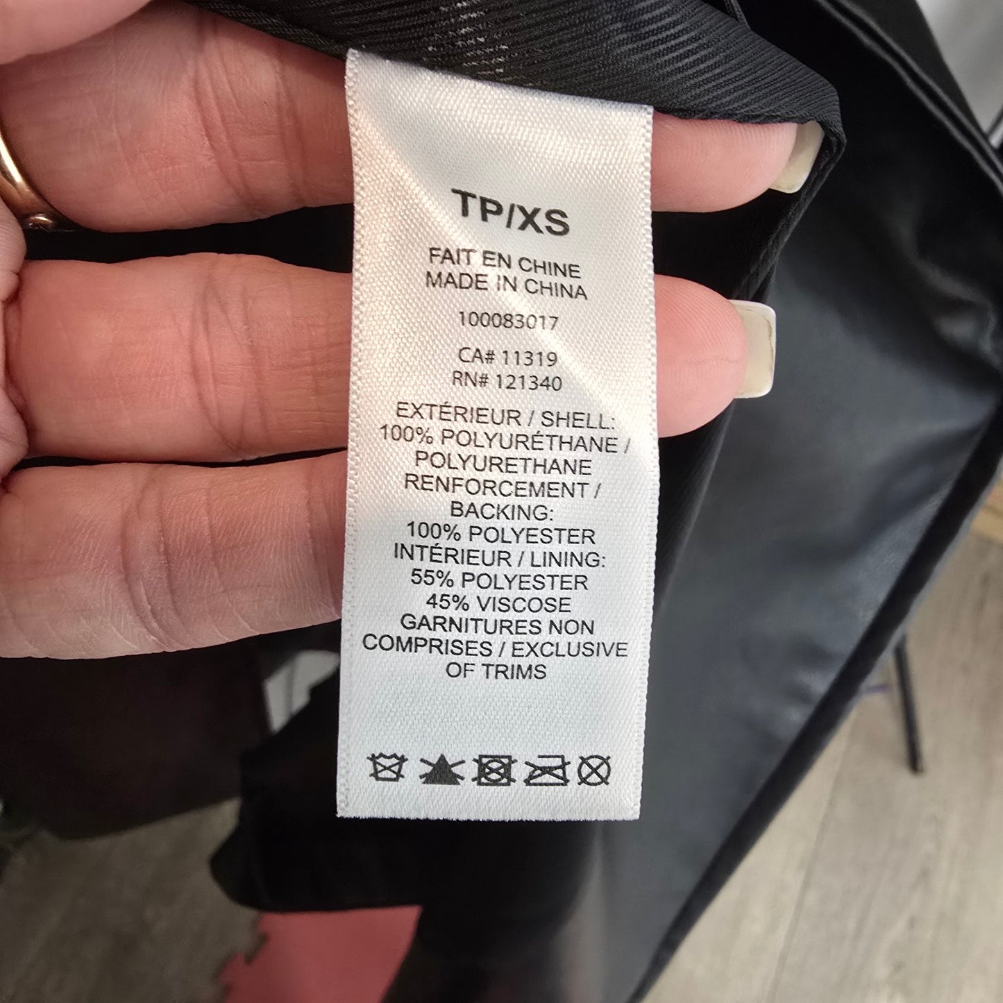 Dynamite Black Faux Leather Trench Coat Belted XS